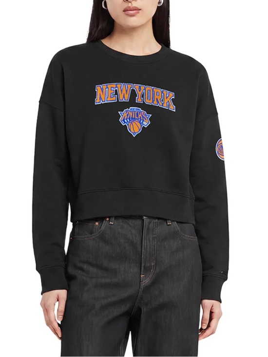 Tops - NEW NBA NEW YORK KNICKS CLASSIC WOMEN'S FLEECE CREWNECK